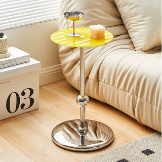Silver Leg Round Compact Mini Side Table