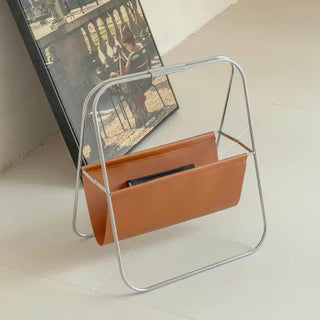 Foldable Faux Leather Magazine Rack Storage