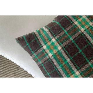Green tartan check pattern cushion cover 45x45