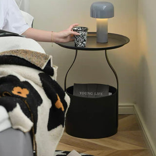 Iron Round Storage Side Table