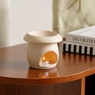 Mushroom-shaped ceramic aroma pot candle holder