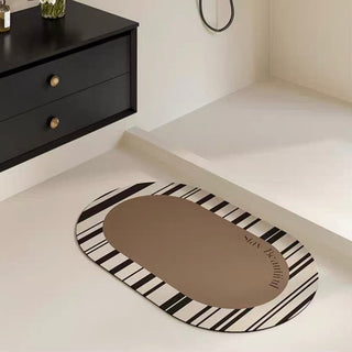 Monochrome Oval-shaped Mat 50x80cm 4 types  Quick-drying