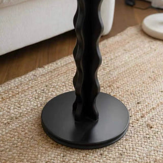 Black Wave Leg Round Compact Side Table
