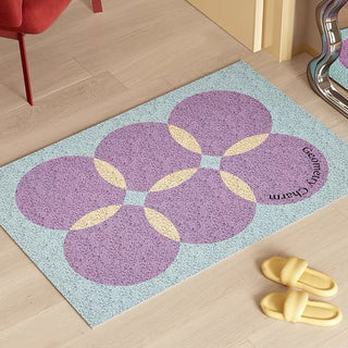 Colorful polka dot entrance mat 50 x 80 cm for removing mud.