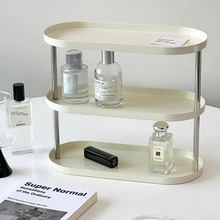 Monotone Oval Tray Three-Tier Storage Rack