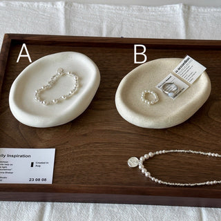 Plump Ceramic Oval Accessory Tray   Small Item Holder Plate Tray