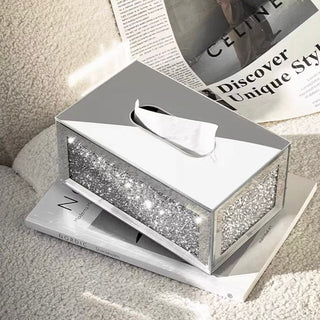 Luxury Glitter Mirror Tissue Case Mirror Silver
