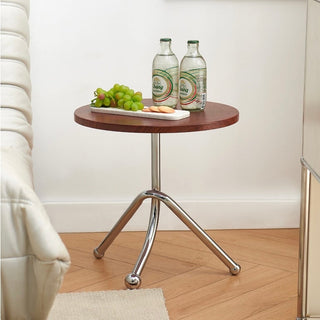 Silver Twist Leg Round Mini Side Table
