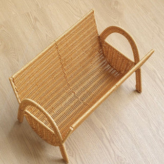 Rattan-style magazine rack storage book stand basket