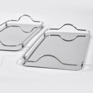 Stainless steel frame mirror tray silver for holding small items