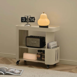Caster-equipped cabinet side tablein  wagon