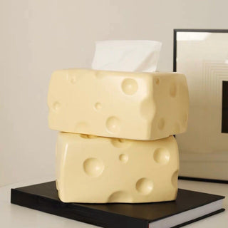 Cheese motif ceramic tissue case