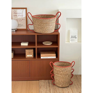 Wavy Handle Basket  Storage Basket Laundry