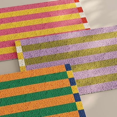 Multicolor Stripe Entrance Mat  50 x 80 cm Mud Removal