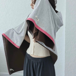 Two-tone solid color bath towel 100% combed cotton absorbent large size towel blanket