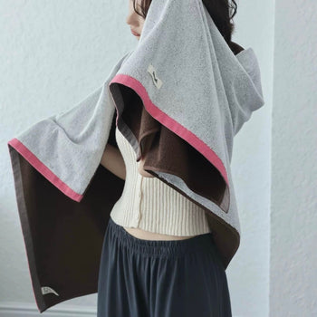 Two-tone solid color bath towel 100% combed cotton absorbent large size towel blanket