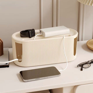 Monochrome Power Strip Storage Cable Box with Lid