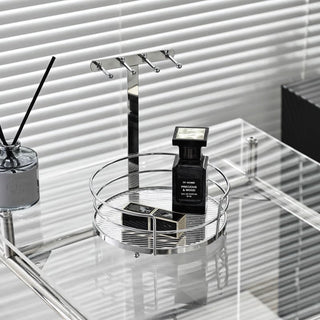 Clear Stripe Pattern Stand Tray  Storage Tray for Small Items