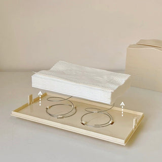 Wavy Cream Color Tissue Case Tissue Box