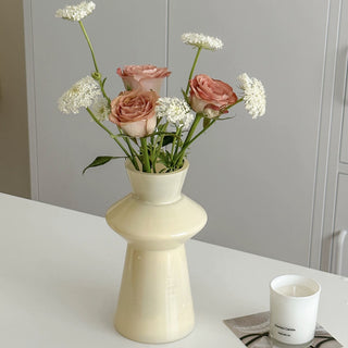 Milk Color Glass Flower Vase