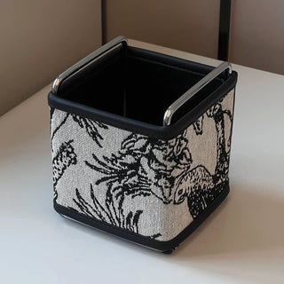 Leather Jacquard Brush Stand Remote Control Storage Box