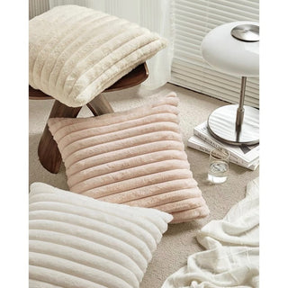 FauxFur Stripe Cushion Cover  45x45cm