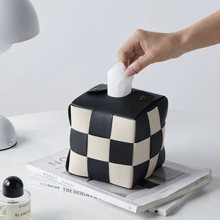 Checkerboard Pattern Braided Cube Tissue Case