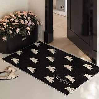 Rabbit pattern Monotone entrance mat 50x80 Mud removal