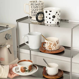 Stainless steel silver cup storage rack two-tiered or three-tiered 2 types