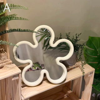 Color Frame Flower Shape Wall Mirror