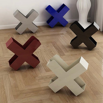 X-shaped Iron Magazine Rack Storage Book Stand