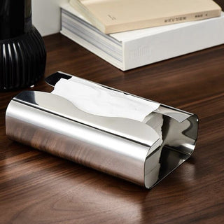 Stainless steel wave tissue case silver