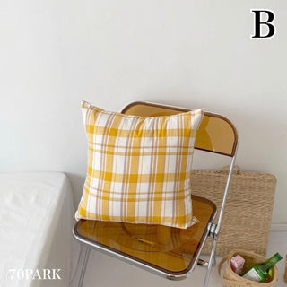 Color Check Pattern Cushion Cover