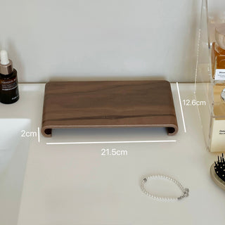 Simple Wood Accessory Tray Plate Brown