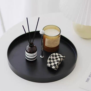 Silver Round Tray with Pole