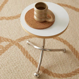 Stainless steel twisted leg round mini side table