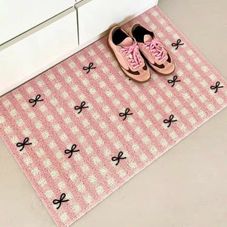 Ribbon Check Pattern Entrance Mat  50 x 80 cm Mud Removal