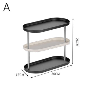 Monotone Oval Tray Three-Tier Storage Rack