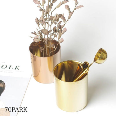 Gold Color Brush Stand Pen Holder