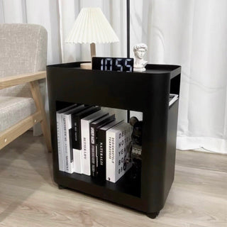 Caster-equipped 30cm wide iron storage wagonin  side table
