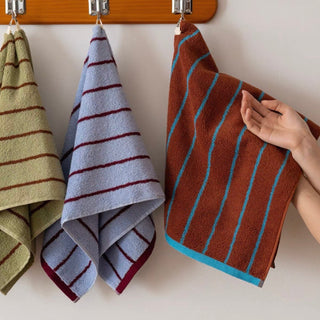 Classic Stripe Face Towel  100% Cotton Hanging Type Combed Cotton