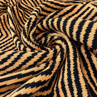 Orange Black Geometric Pattern Knit Blanket 120 x 160cm Lap Blanket