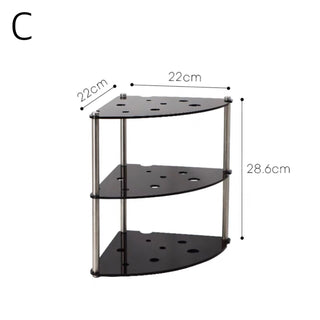 Cheese-themed perforated three-tiered corner rack   Cosmetic storage