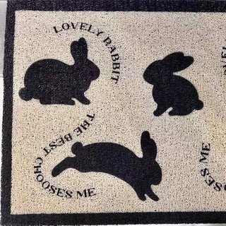 Rabbit pattern entrance mat 50 x 80 cm mud-removing mat