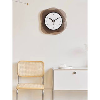 Brown Acrylic Curved Layered Clock Wall Clock