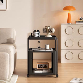 Square storage wagon with castersin  side table
