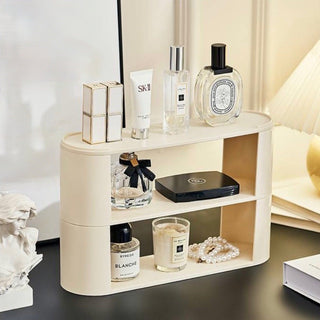 Three-tier perfume and cosmetic multi-display storage rack