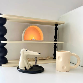 Monochrome Dog Motif Key Tray Dog Key Storage Entryway