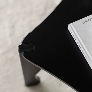 Black Wave Leg Square Compact Side Table