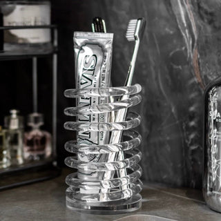 Acrylic Clear Spring Brush Stand Pen Holder